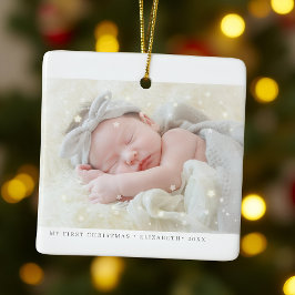 Mein erstes Weihnachtsstars Modern Baby Girl Foto Keramikornament