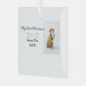 Mein erstes Weihnachtstiertier Foto Jahr Knochen Ornament Aus Glas (Vorderseite links)