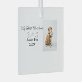 Mein erstes Weihnachtstiertier Foto Jahr Knochen Ornament Aus Glas (Vorderseite Rechts)