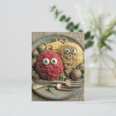 Mein Essen sieht mich an Postkarte (Stehend Vorderseite)