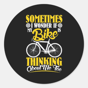 Mein Fahrrad denkt an mich Runder Aufkleber