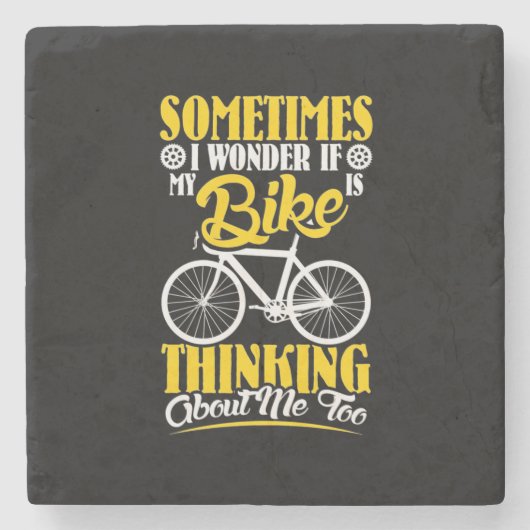 Mein Fahrrad denkt an mich Steinuntersetzer (Vorderseite)