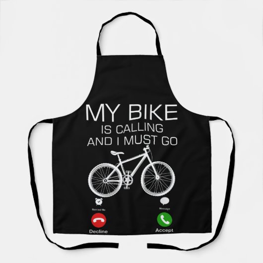 Mein Fahrrad ruft an und ich muss für das Fahrrad Schürze (Vorderseite)