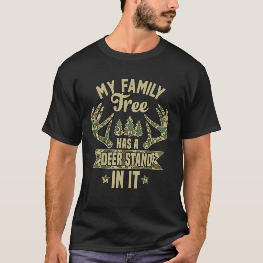Mein Familienbaum hat einen Hirschständer in der C T-Shirt (Vorderseite)
