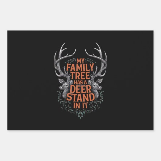 Mein Familienbaum hat einen Hirschständer in der J Geschenkpapier Set (Vorderseite)