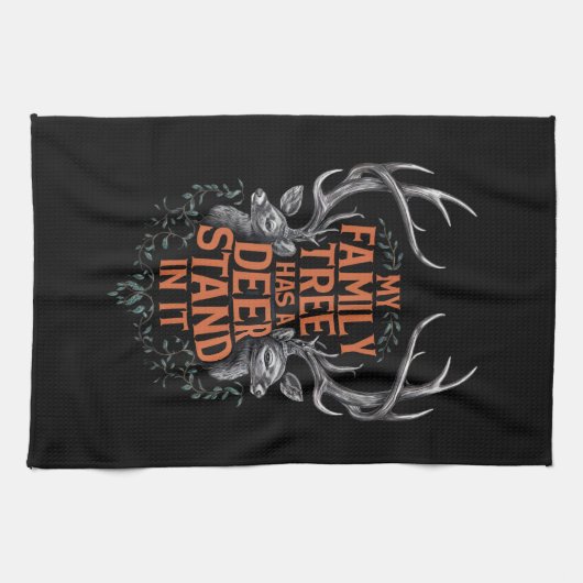 Mein Familienbaum hat einen Hirschständer in der J Geschirrtuch (Horizontal)