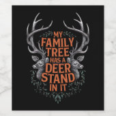 Mein Familienbaum hat einen Hirschständer in der J Weinetikett (Einzelnes Label)