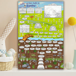 Mein Fastenweg zu Ostern - zum Ausmalen für Kinder Poster