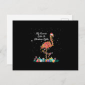 Mein Favorit ist Weihnachtslicht Kostüm Flamingo Postkarte (Vorne/Hinten)