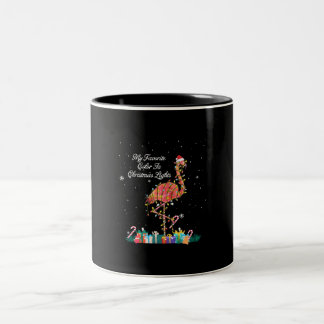 Mein Favorit ist Weihnachtslicht Kostüm Flamingo Zweifarbige Tasse