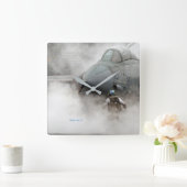 "Mein Felsen" - Psalm-144:1 - 2 Quadratische Wanduhr (Zuhause)