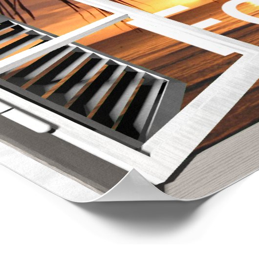 Mein Fensterblick Querformat Poster (Ecke)