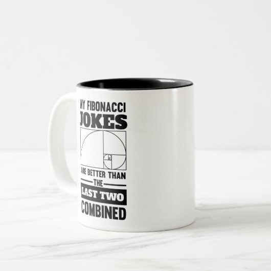 Mein Fibonacci Jokes Funny Math Spiral Joke Zweifarbige Tasse (Vorderseite Links)