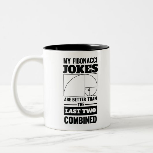 Mein Fibonacci Jokes Funny Math Spiral Joke Zweifarbige Tasse (Links)