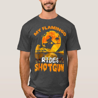 Mein Flamingo Rides Shot Hexe Fly Broomstick Bat H T-Shirt