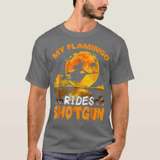 Mein Flamingo Rides Shot Hexe Fly Broomstick Bat H T-Shirt