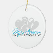 Mein Flieger hält den Schlüssel zu meinem Herzen Keramik Ornament (Links)
