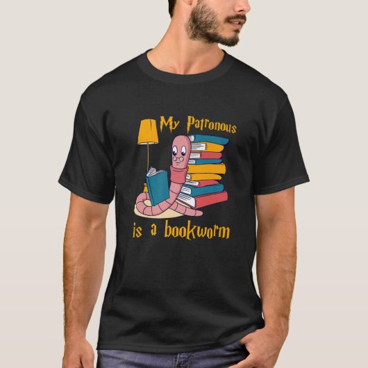Mein Förderer ist ein Buchwurm Bücher, Leser lesen T-Shirt (Vorderseite)