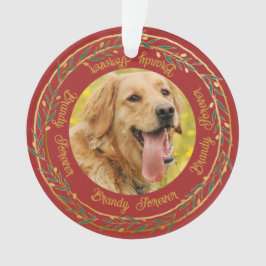 Mein Foto Gold Berry Wreath Crimson Weihnachten Ornament