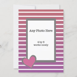 Mein Foto und ein rosa Herz auf den Valentinen Feiertagskarte