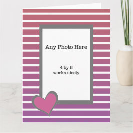 Mein Foto und ein rosa Herz auf den Valentinen Karte