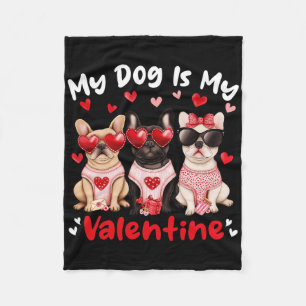 Mein französischer Bulldogge Hund ist mein Valenti Fleecedecke
