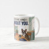 Mein Frenchie und ich sprechen über dich Lustiges Kaffeetasse (VorderseiteRechts)