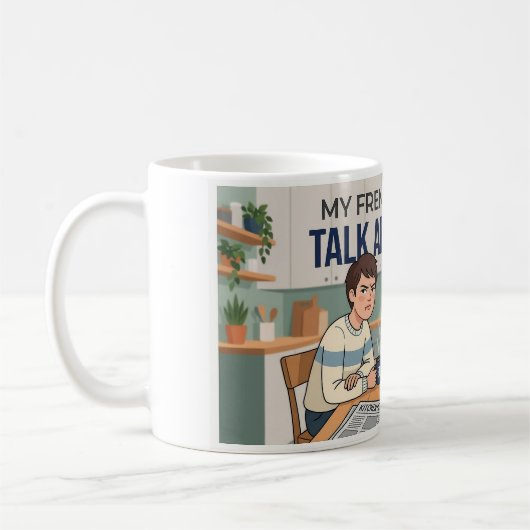 Mein Frenchie und ich sprechen über dich Lustiges Kaffeetasse (Links)