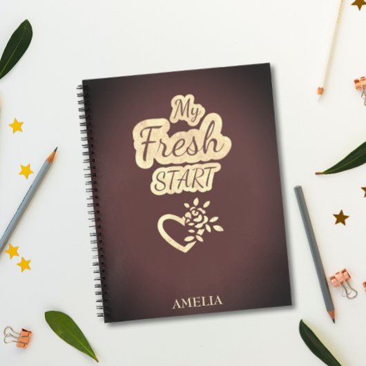 Mein Fresh Start modern trendig Maroon Red und Bei Notizblock