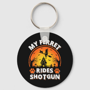 Mein Frettritt Hexe Shotgun Fun Ferret Halloween Schlüsselanhänger