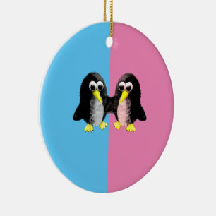Mein Freund, der Pinguin, Geschlecht offenbart Par Keramik Ornament