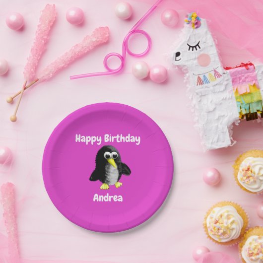 Mein Freund der Pinguin, Personalisiert für Kinder Pappteller (Party)