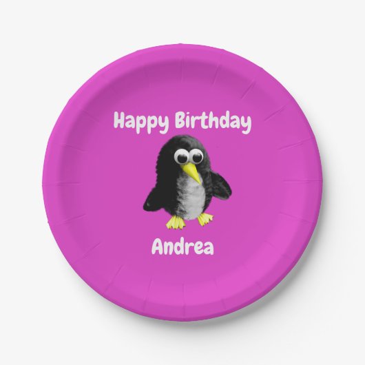 Mein Freund der Pinguin, Personalisiert für Kinder Pappteller (Vorderseite)
