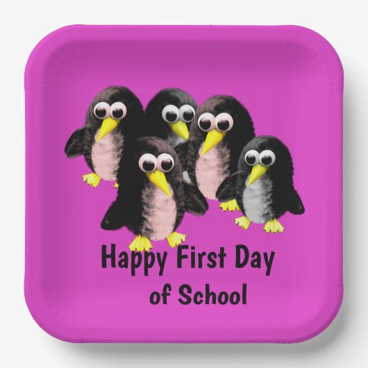 Mein Freund der Pinguin, Personalisiert für Kinder Pappteller (Vorderseite)