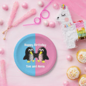 Mein Freund der Pinguin, Personalisiert für Twins  Pappteller (Party)