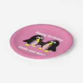 Mein Freund der Pinguin, Personalisiert für Twins Pappteller (Schrägansicht)