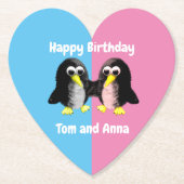 Mein Freund der Pinguin, Personalisiert für Twins Untersetzer (Vorderseite)