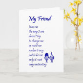 Mein Freund - ein lustiges Gedicht über dich Karte (Gelbe Blume)