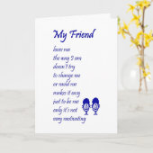Mein Freund - ein lustiges Gedicht über dich Karte (Gelbe Blume)