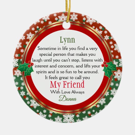 Mein Freund immer Keramik Ornament (Vorne)