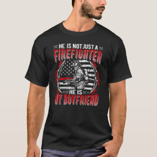 Mein Freund ist ein Feuerwehrmann, der die rote Li T-Shirt