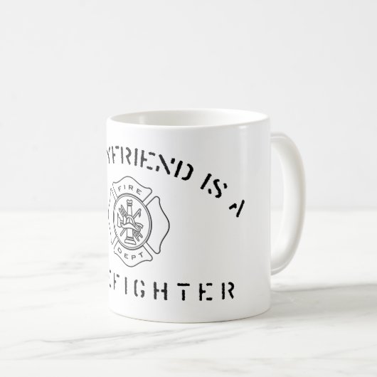 Mein Freund ist eine Feuerwehrmann-Tasse Kaffeetasse (VorderseiteRechts)