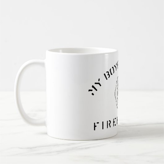 Mein Freund ist eine Feuerwehrmann-Tasse Kaffeetasse (Links)