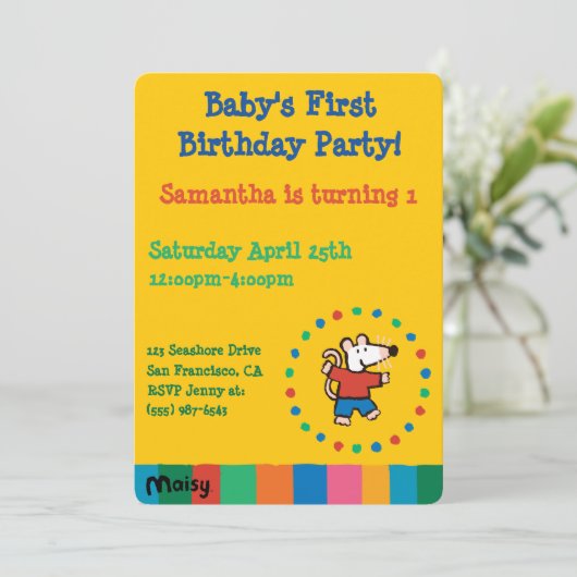 Mein Freund Maisy Birthday Einladung (Stehend Vorderseite)