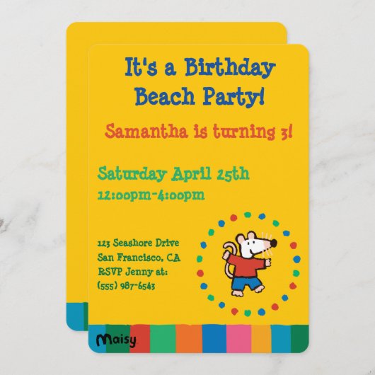 Mein Freund Maisy Birthday Einladung (Vorne/Hinten)