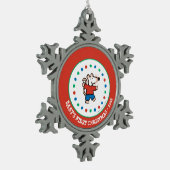 Mein Freund Maisy Schneeflocken Zinn-Ornament (Links)