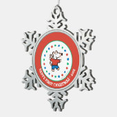 Mein Freund Maisy Schneeflocken Zinn-Ornament (Rechts)