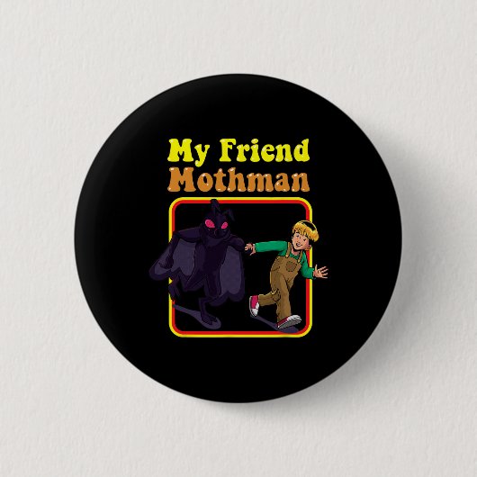 Mein Freund Mothman Fun Retro Cryptid Kreaturen Mo Button (Vorderseite)