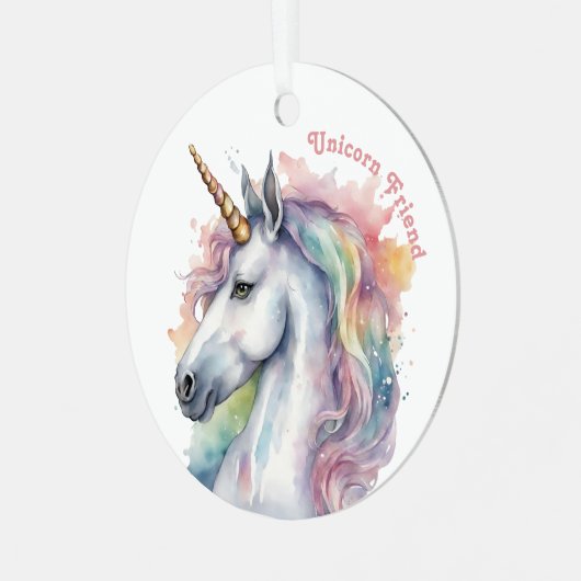 Mein Freund von der Einhorn für sie Ornament Aus Metall (Vorderseite links)