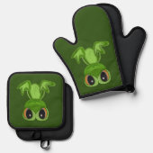 Mein Freund von Green Frog Ofenhandschuh & Topflappen-Set (Vorderseite/Rückseite)